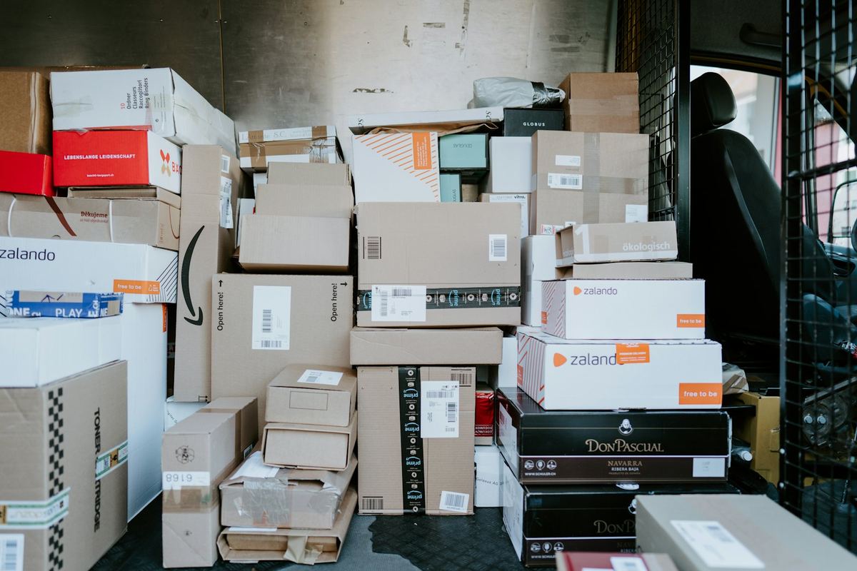 Packages being prepared for dispatch